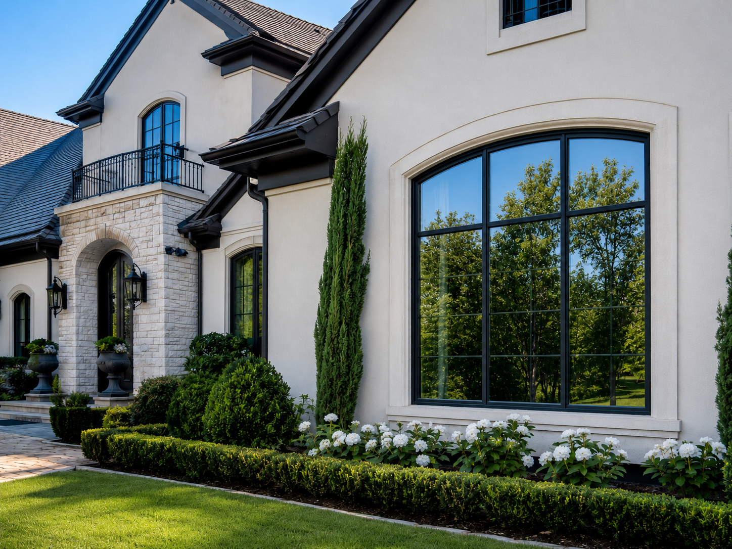 Same window after hard water treatment, crystal clear and streak-free
